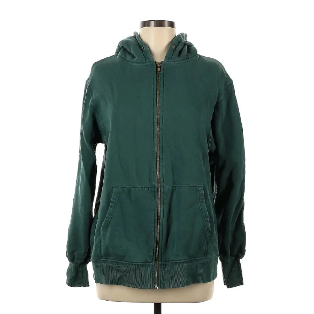 Joah Brown Oversized Empire Hoodie Sweatshirt in Jade One Size - Picture 2 of 5